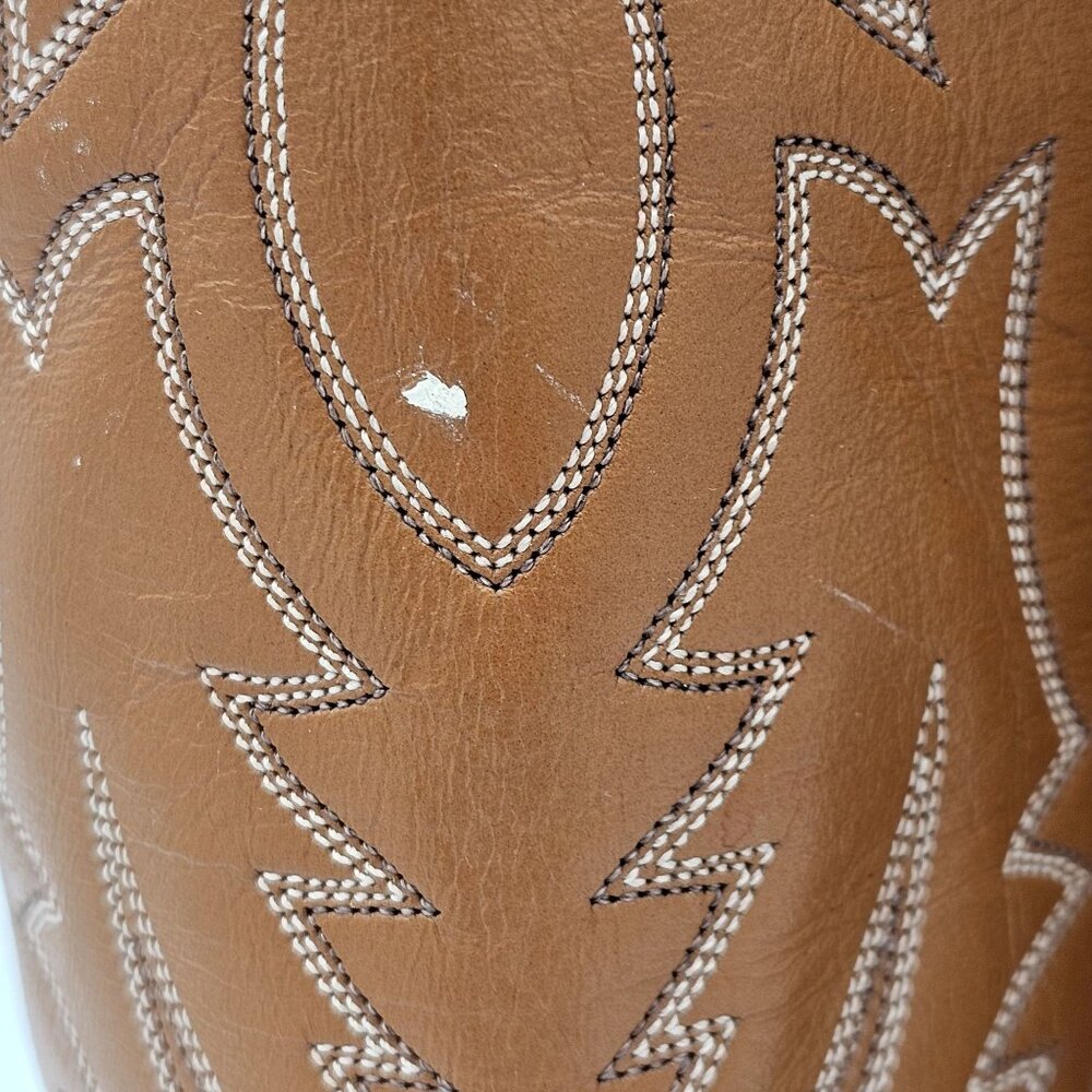 Vintage Preban Exotic Justin Womens 8AA Honey Brown Cowboy Western Boots Cowgirl - Picture 15 of 16